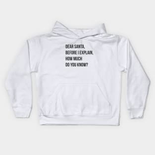 DEAR SANTA BEFORE I EXPLAIN HOW MUCH DO YOU KNOW Kids Hoodie